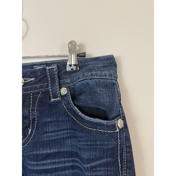 Miss Me Easy Boot Cut Western Bling Jeans Womens Size 27 Rodeo Mid Rise - Picture 4 of 16